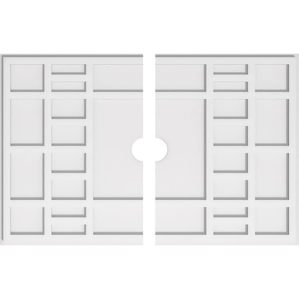 Ekena Millwork Beaux Architectural Grade PVC Ceiling Medallion, 36"W x 24"H x 3"ID x 12 1/2"C x 1"P, Two-Piece CMP36X24BX2-03000 - main